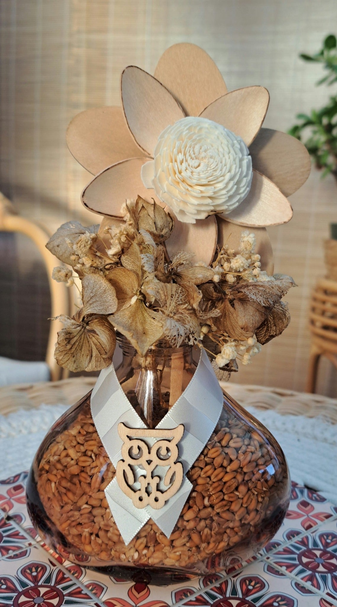 Composition florale & sa fleur de bois